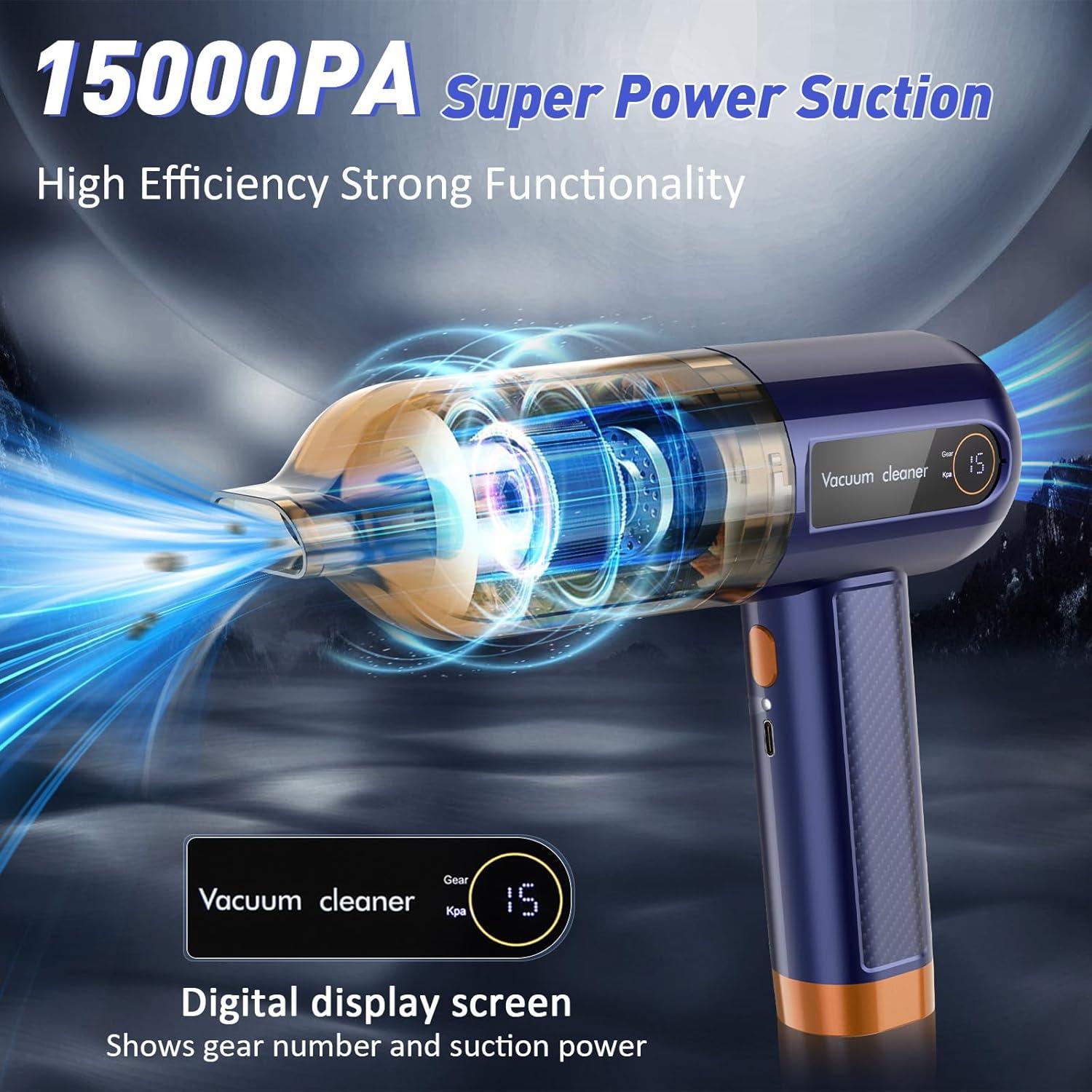 Aspiradora de Coche Musclez VC-02 Inalámbrica 15000PA Azul