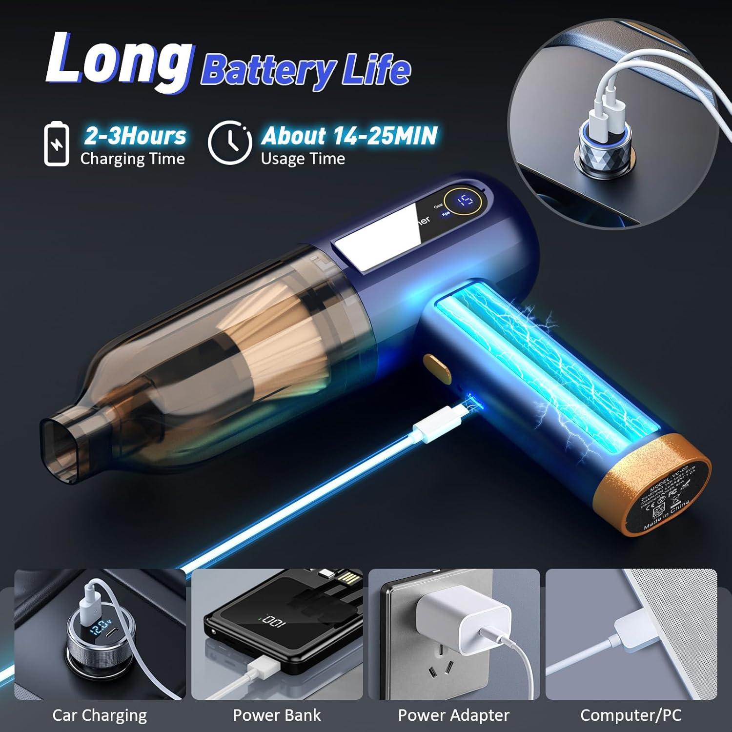 Aspiradora de Coche Musclez VC-02 Inalámbrica 15000PA Azul