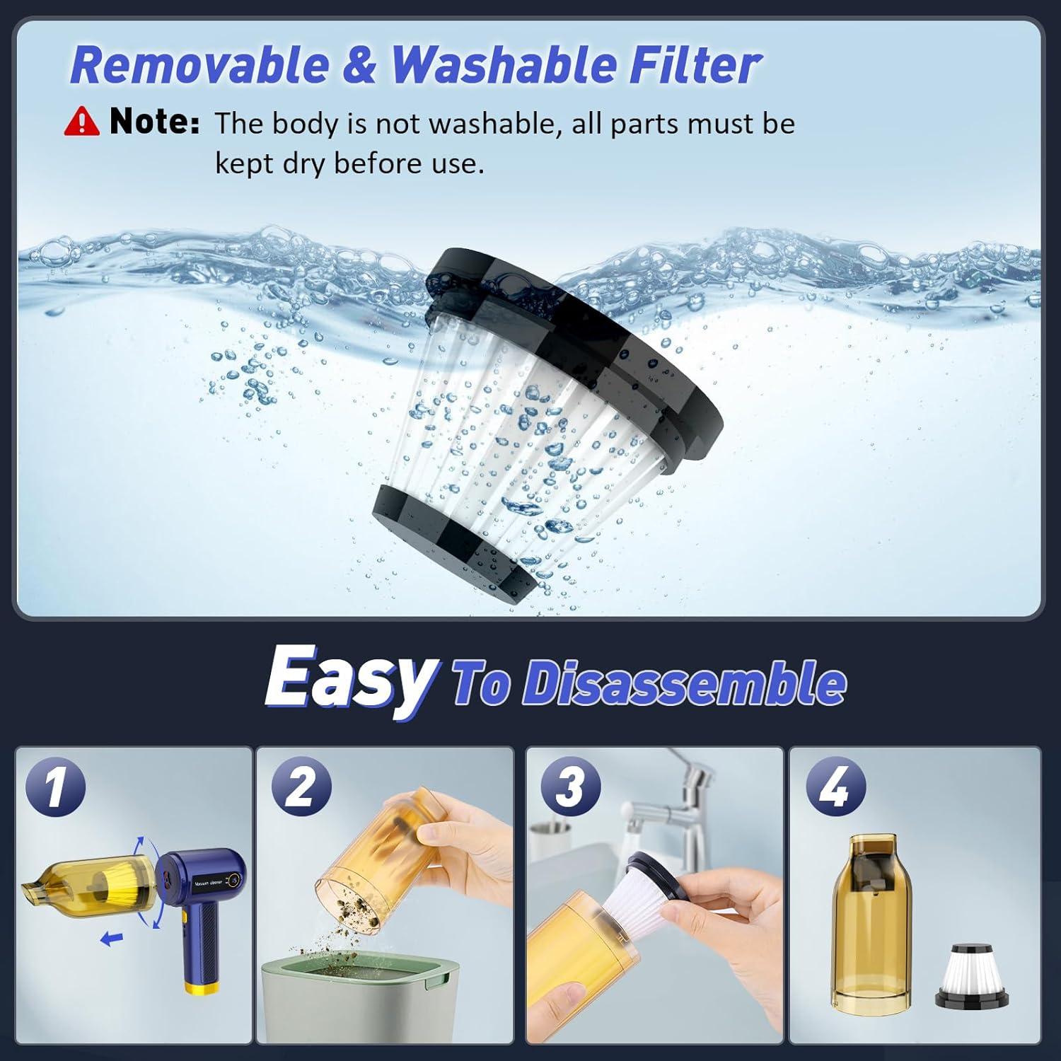 Aspiradora de Coche Musclez VC-02 Inalámbrica 15000PA Azul