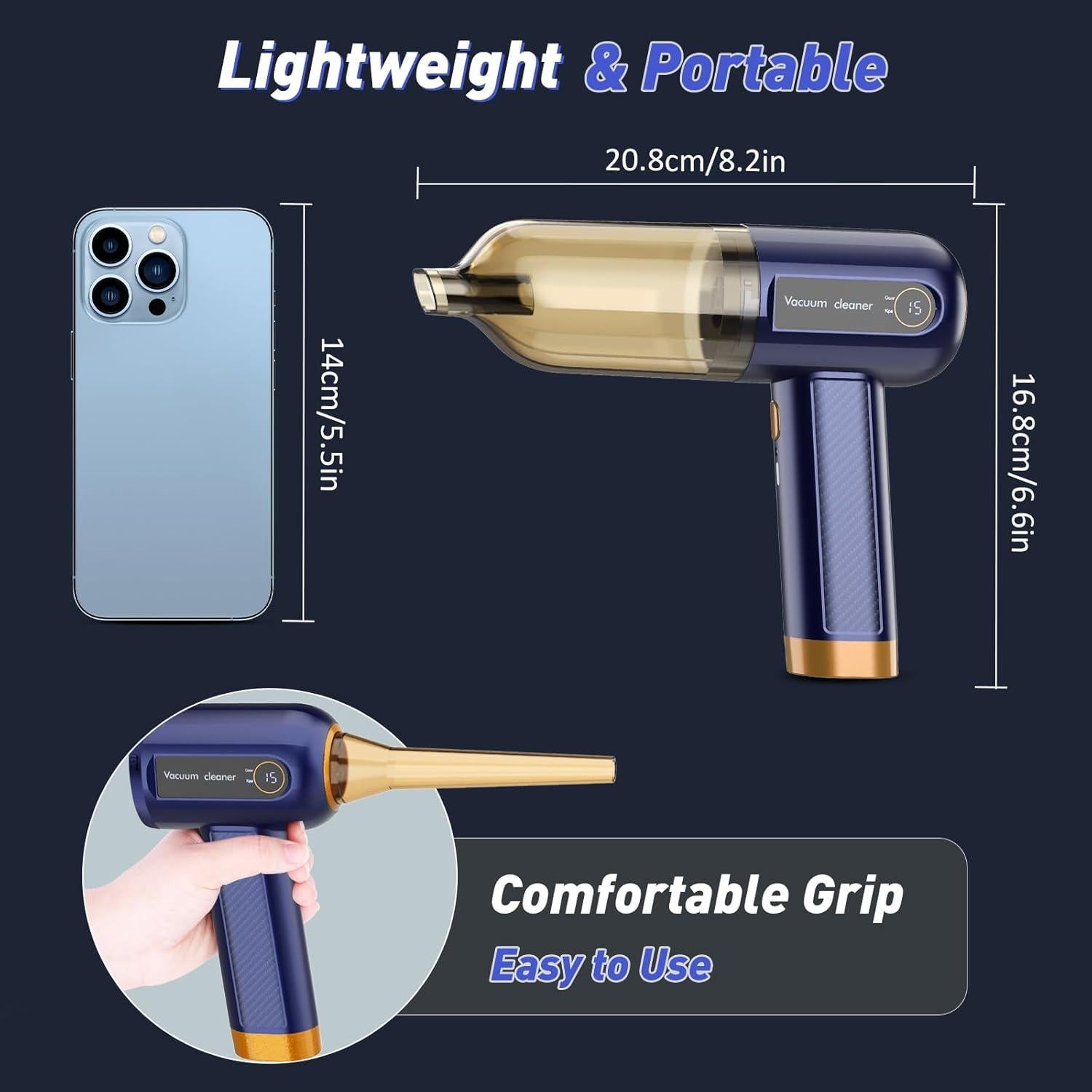 Aspiradora de Coche Musclez VC-02 Inalámbrica 15000PA Azul