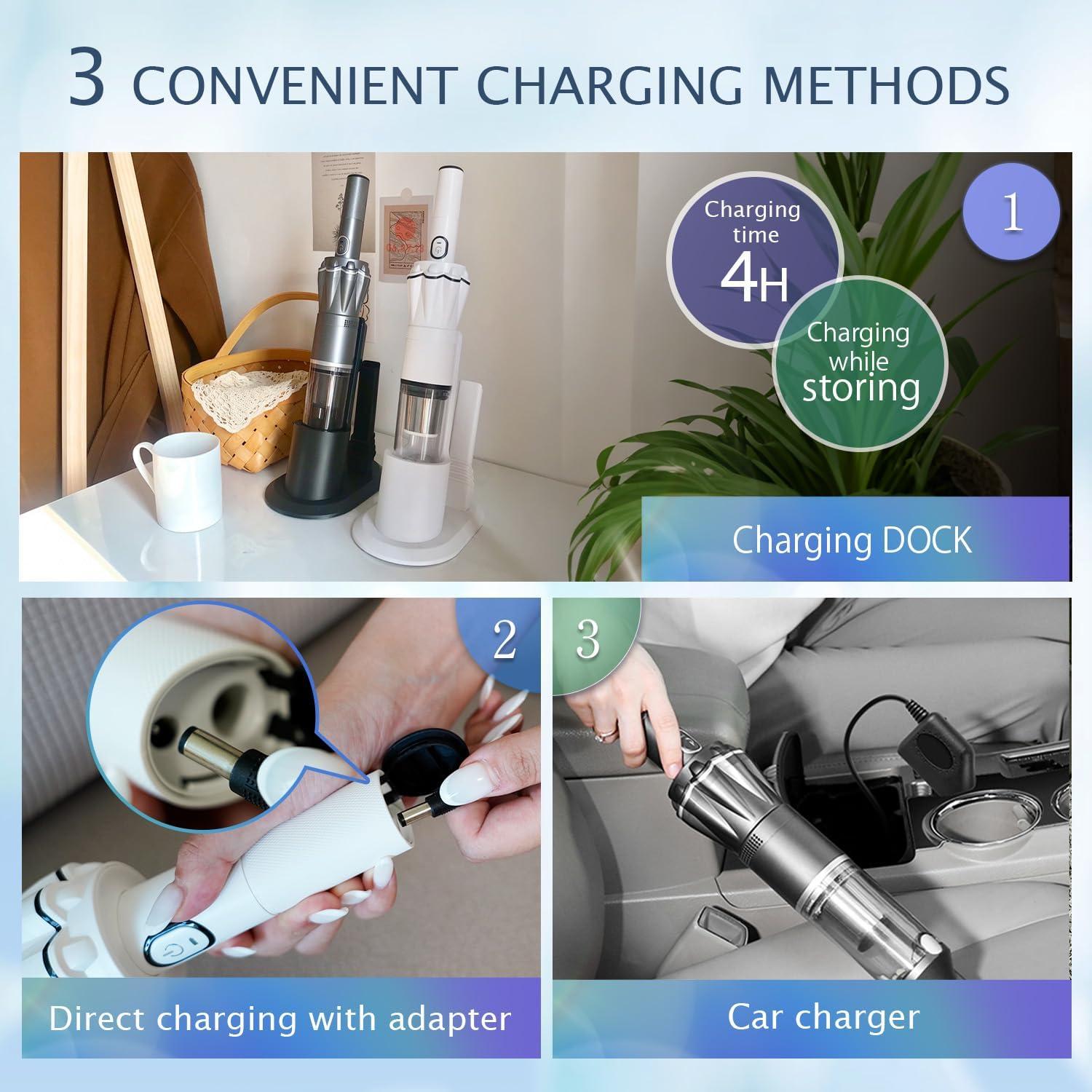 Aspiradora de Mano Inalámbrica HIKALION K12GR 25000PA 0.45kg