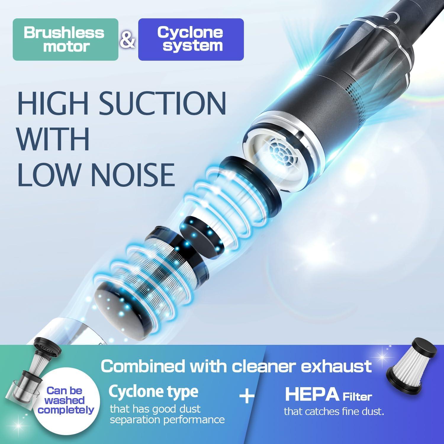 Aspiradora de Mano Inalámbrica HIKALION K12GR 25000PA 0.45kg