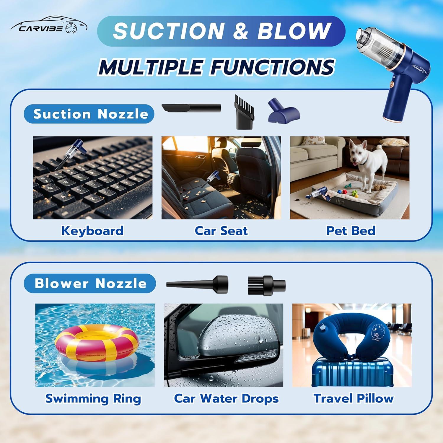 Aspiradora de Mano Inalámbrica Carvibe LT-117C 16000Pa 120W