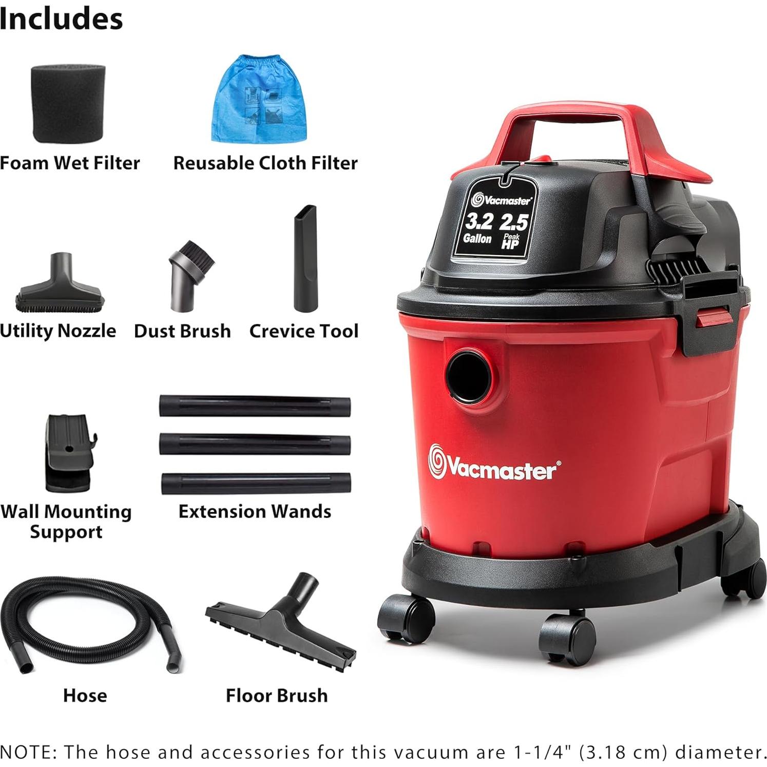 Aspiradora Húmeda/Seca Vacmaster VHB305M 3.2 Galones 2.5 HP