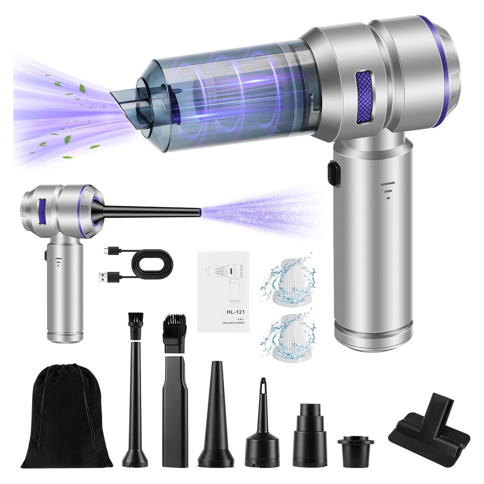 Aspiradora de Mano TianJQiS HL-121 Sin Cable 110W 30min Gris/Azul