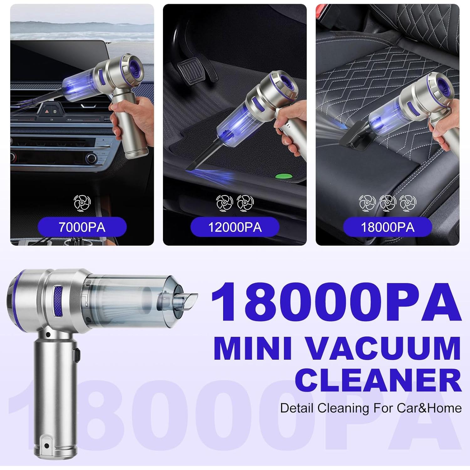 Aspiradora de Mano TianJQiS HL-121 Sin Cable 110W 30min Gris/Azul