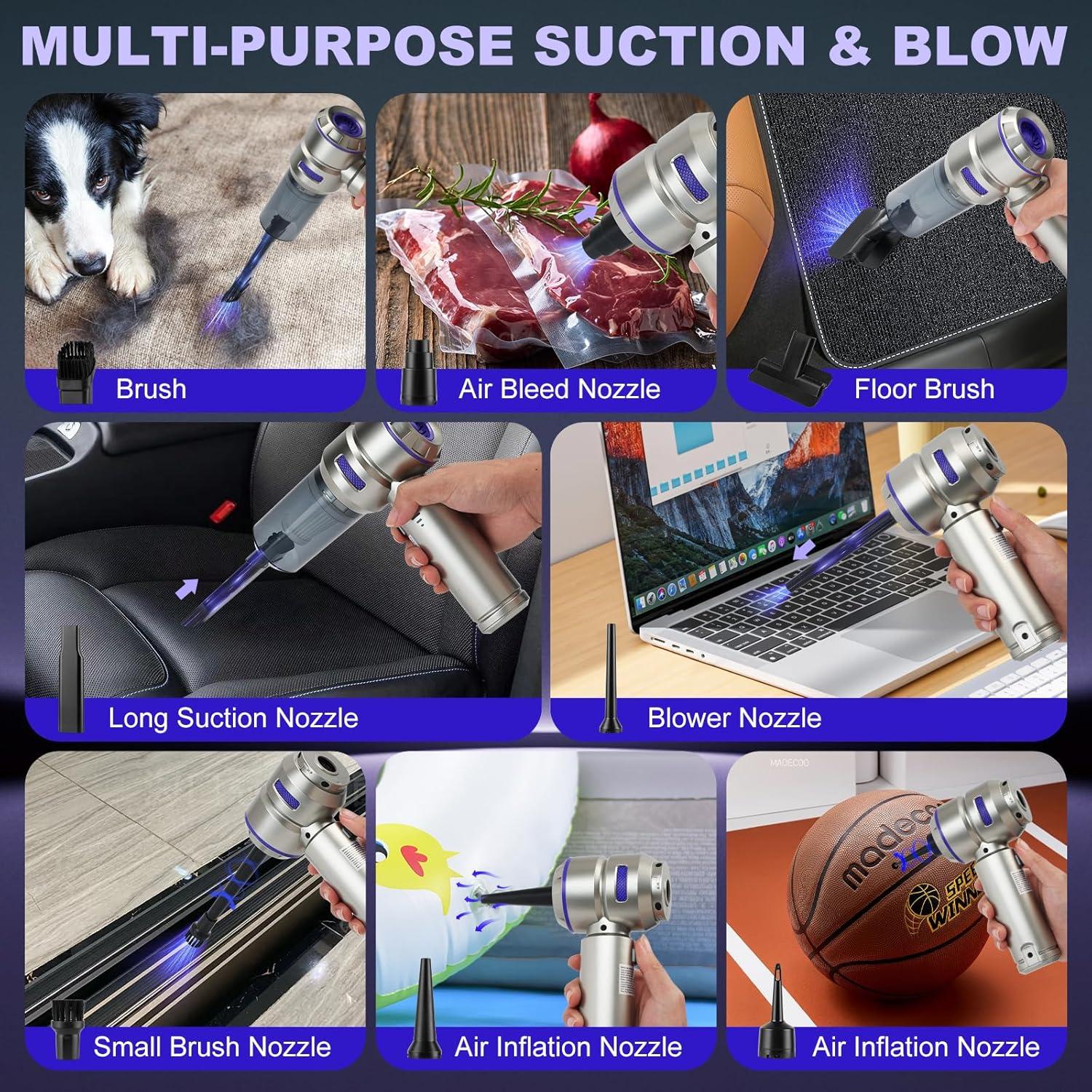 Aspiradora de Mano TianJQiS HL-121 Sin Cable 110W 30min Gris/Azul