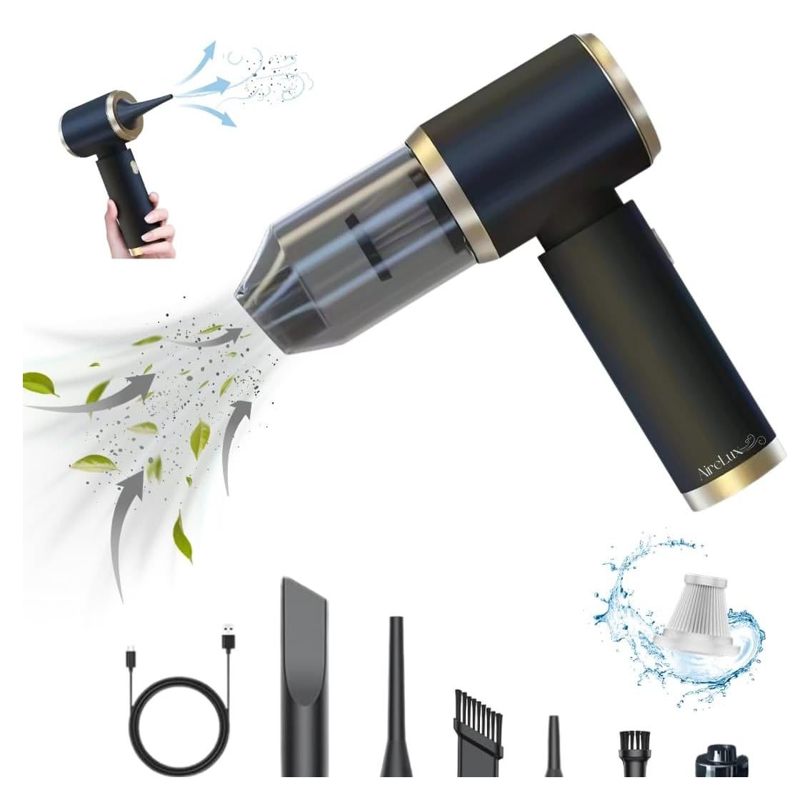 Aspiradora de Coche de Mano AireLux 20000 PA Inalámbrica 4 en 1