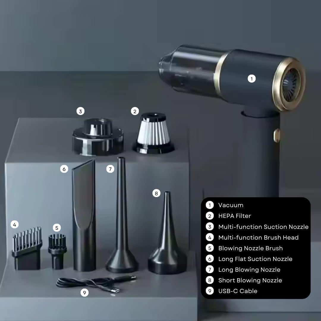 Aspiradora de Coche de Mano AireLux 20000 PA Inalámbrica 4 en 1