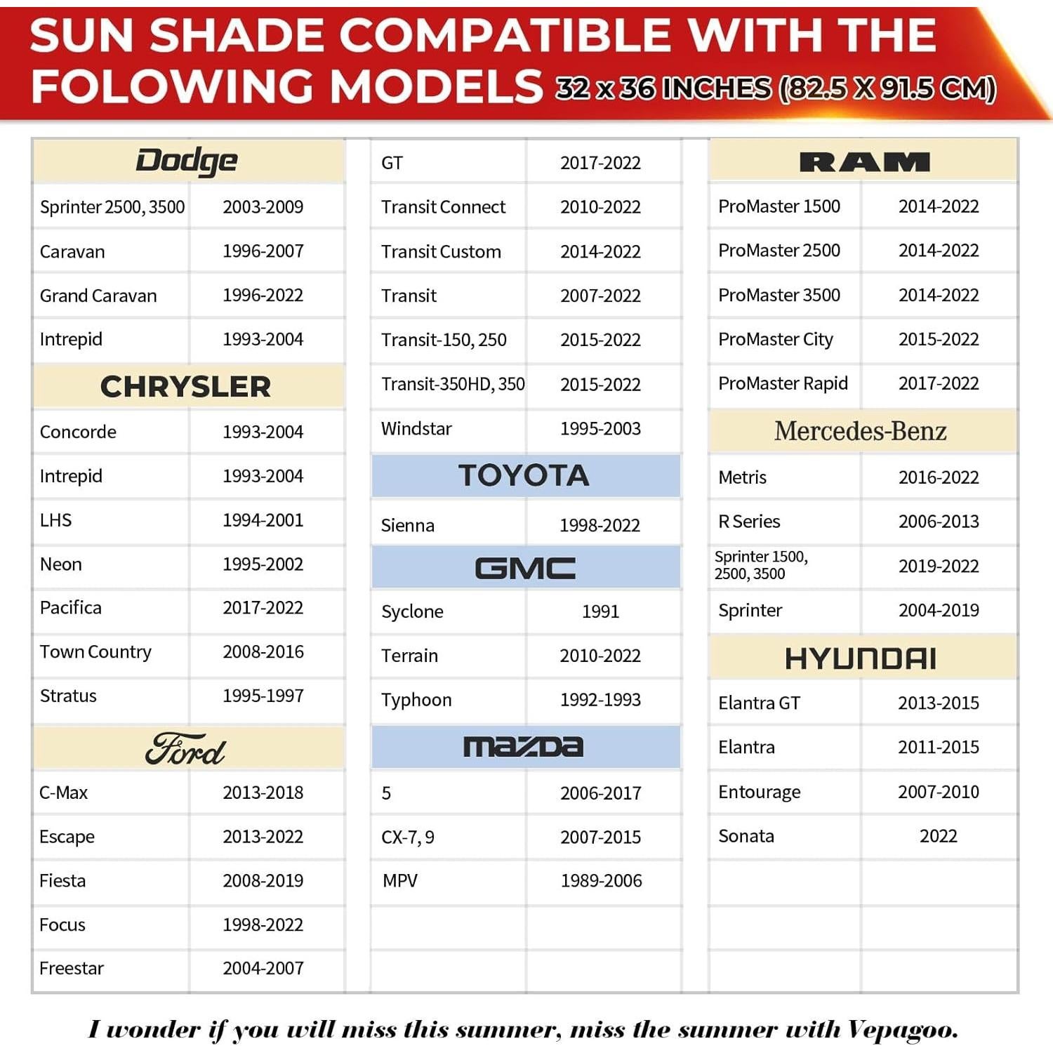 Cubierta de Sombra para Parabrisas Vepagoo 81.3x91.4 cm Plegable