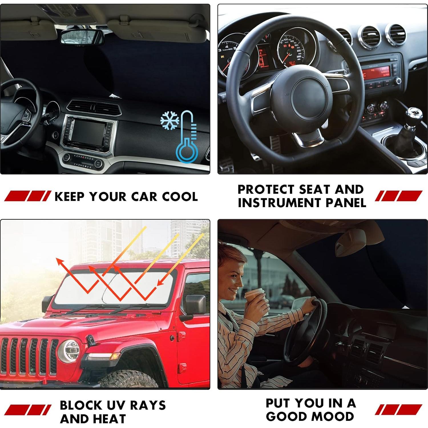 Cubierta de Sombra para Parabrisas Vepagoo 81.3x91.4 cm Plegable