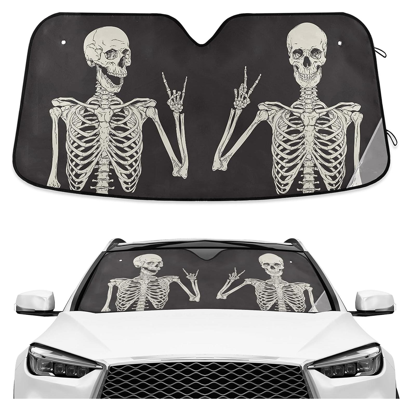 Parasol para Parabrisas ALAZA Calavera Negra 139.7x70.1cm