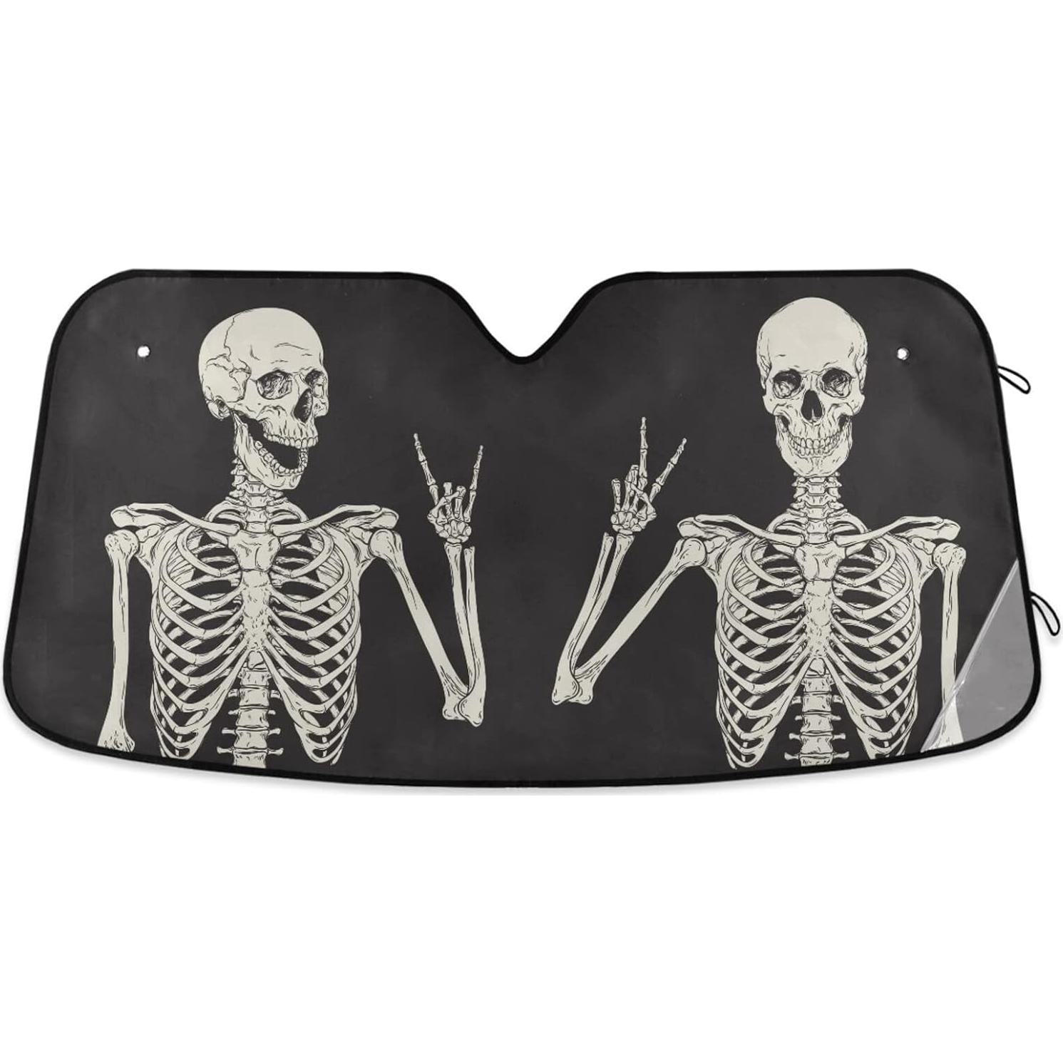 Parasol para Parabrisas ALAZA Calavera Negra 139.7x70.1cm