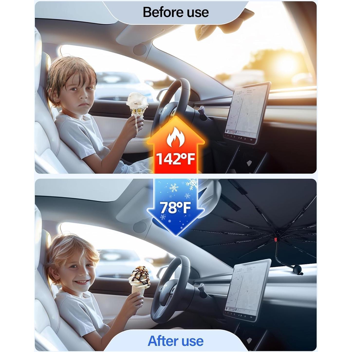 Sombrilla para Parabrisas Yampahpa Plegable 145x79 cm UV