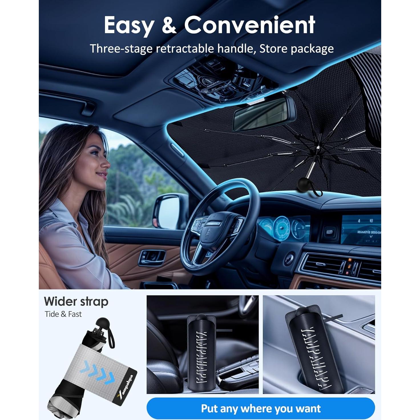 Sombrilla para Parabrisas Yampahpa Plegable 145x79 cm UV