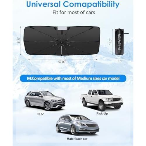 Sombrilla para Parabrisas Yampahpa Plegable 145x79 cm UV