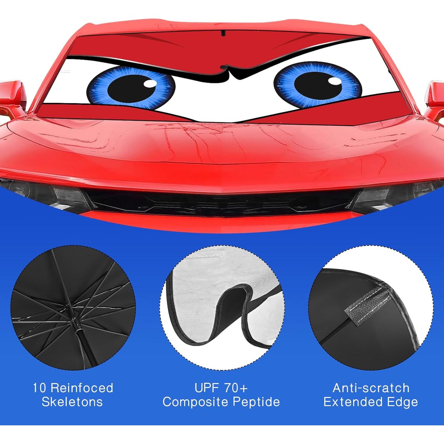 Sombrilla Parabrisas Coche eygeufg Plegable 137x79cm UV50+