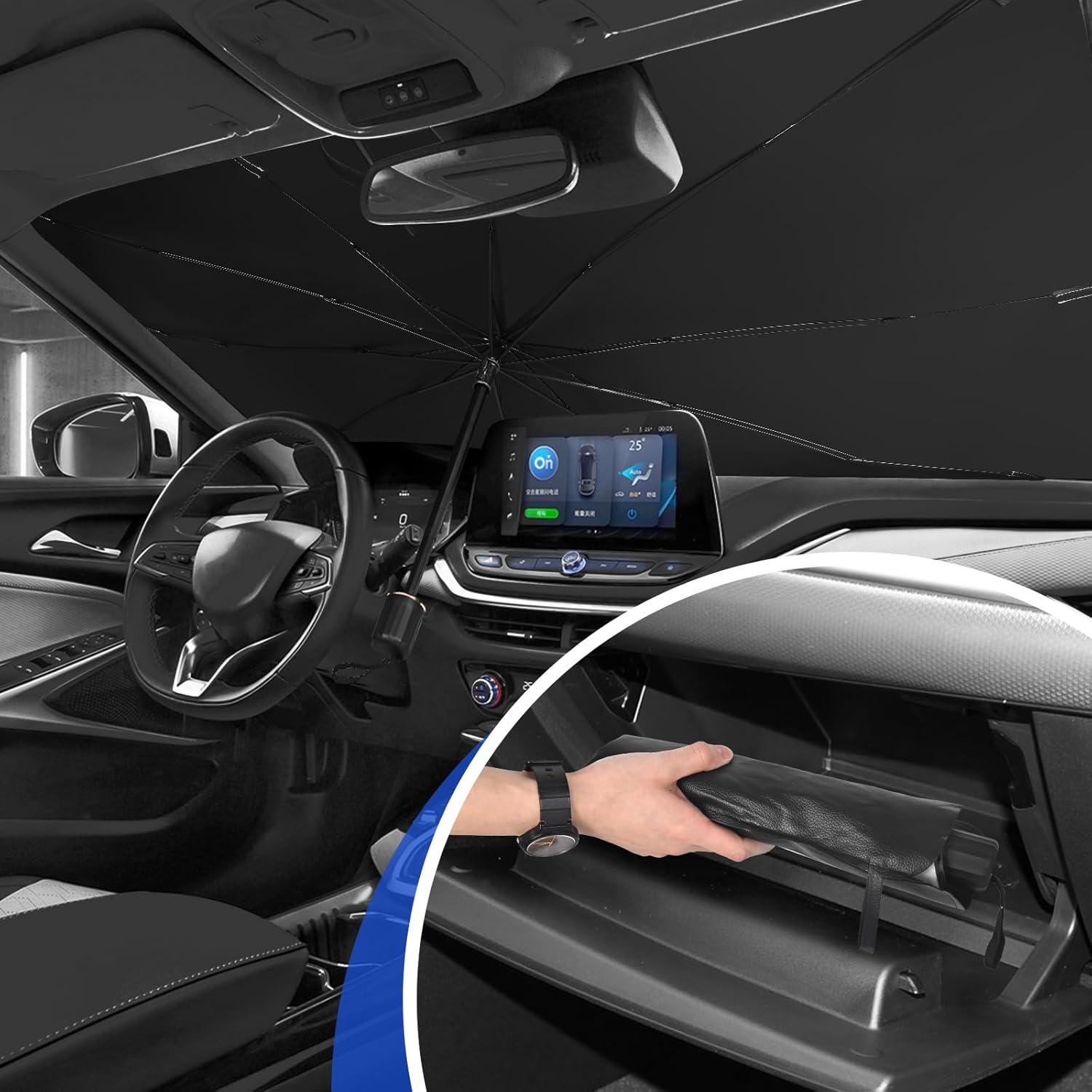 Sombrilla Parabrisas Coche eygeufg Plegable 137x79cm UV50+