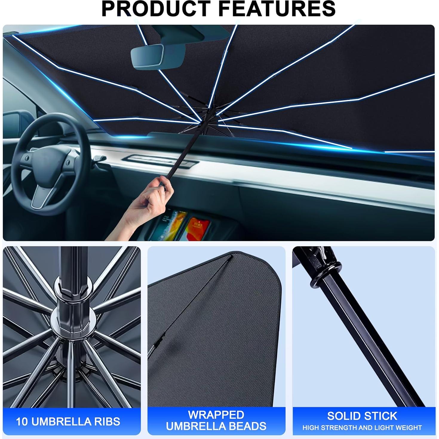 Sombrilla para Parabrisas EcoNour 145x76 cm Ajuste Universal