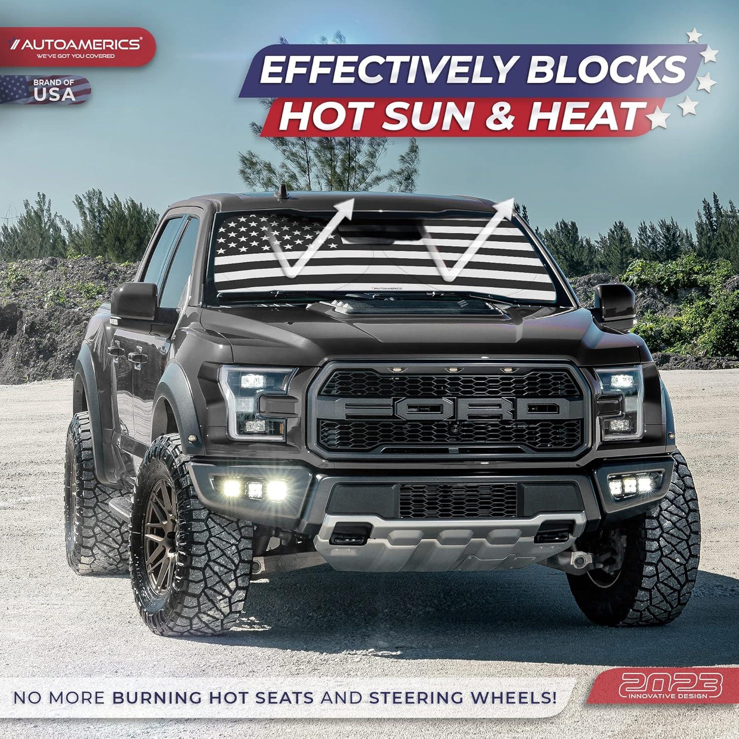 Protector Solar Plegable Autoamerics Bandera Americana Mediano