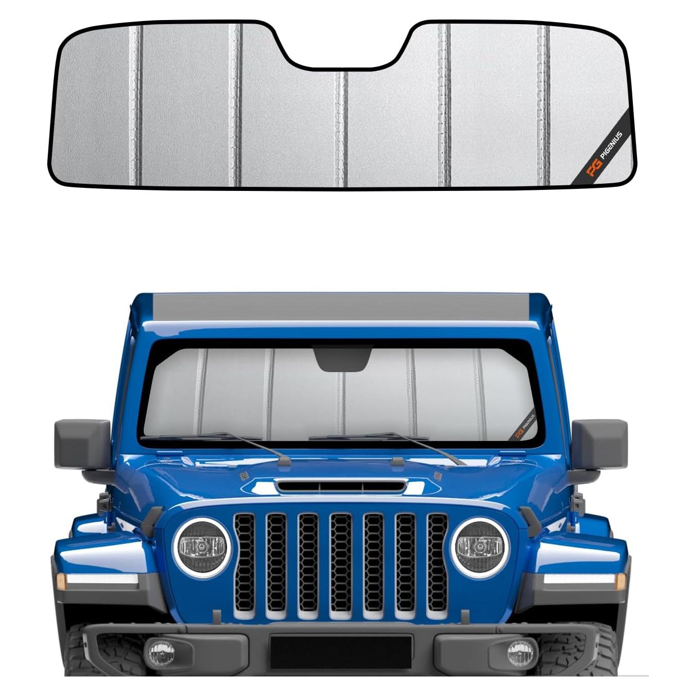 Protector Solar de Parabrisas Pigenius para Jeep Wrangler JL 2018-2025 y Gladiator 2020-2025