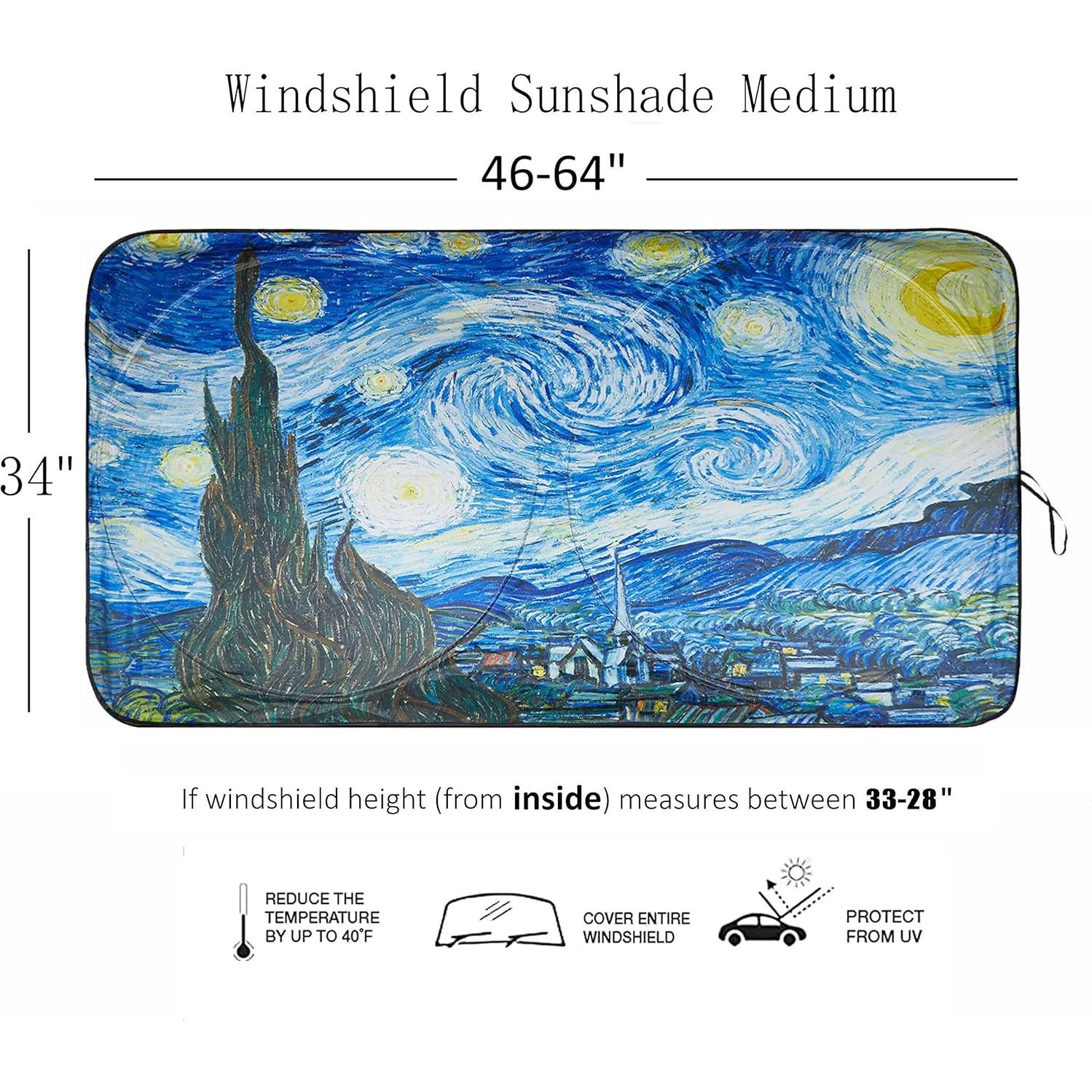 Parasol de Coche TDCQQGQQ Cielo Estrellado 160x85 cm