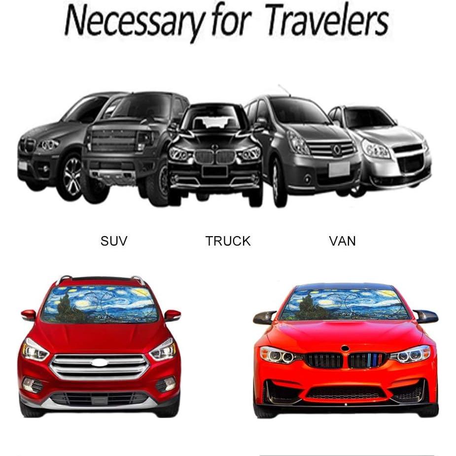 Parasol de Coche TDCQQGQQ Cielo Estrellado 160x85 cm