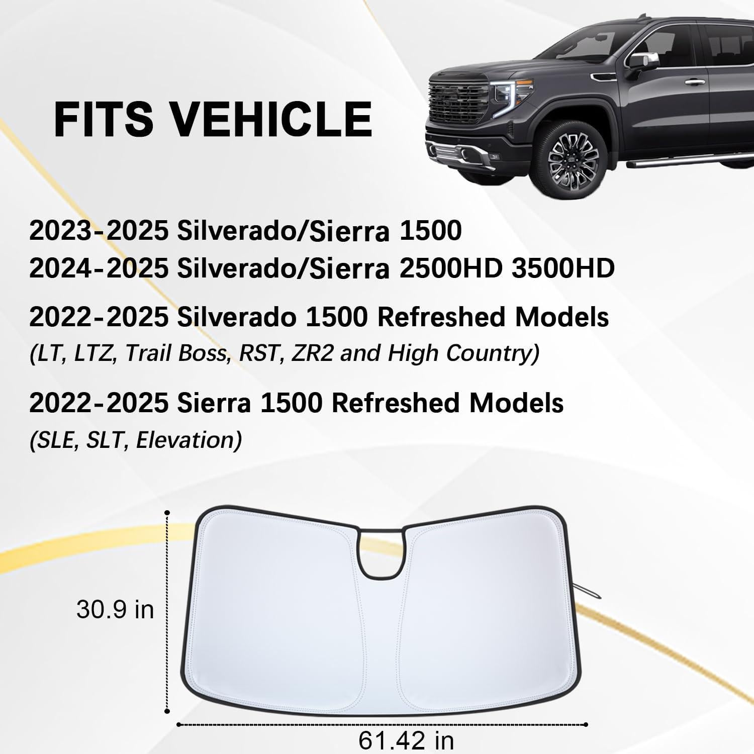 Protector Solar Parabrisas PIMCAR para Chevy Silverado 2023-2025