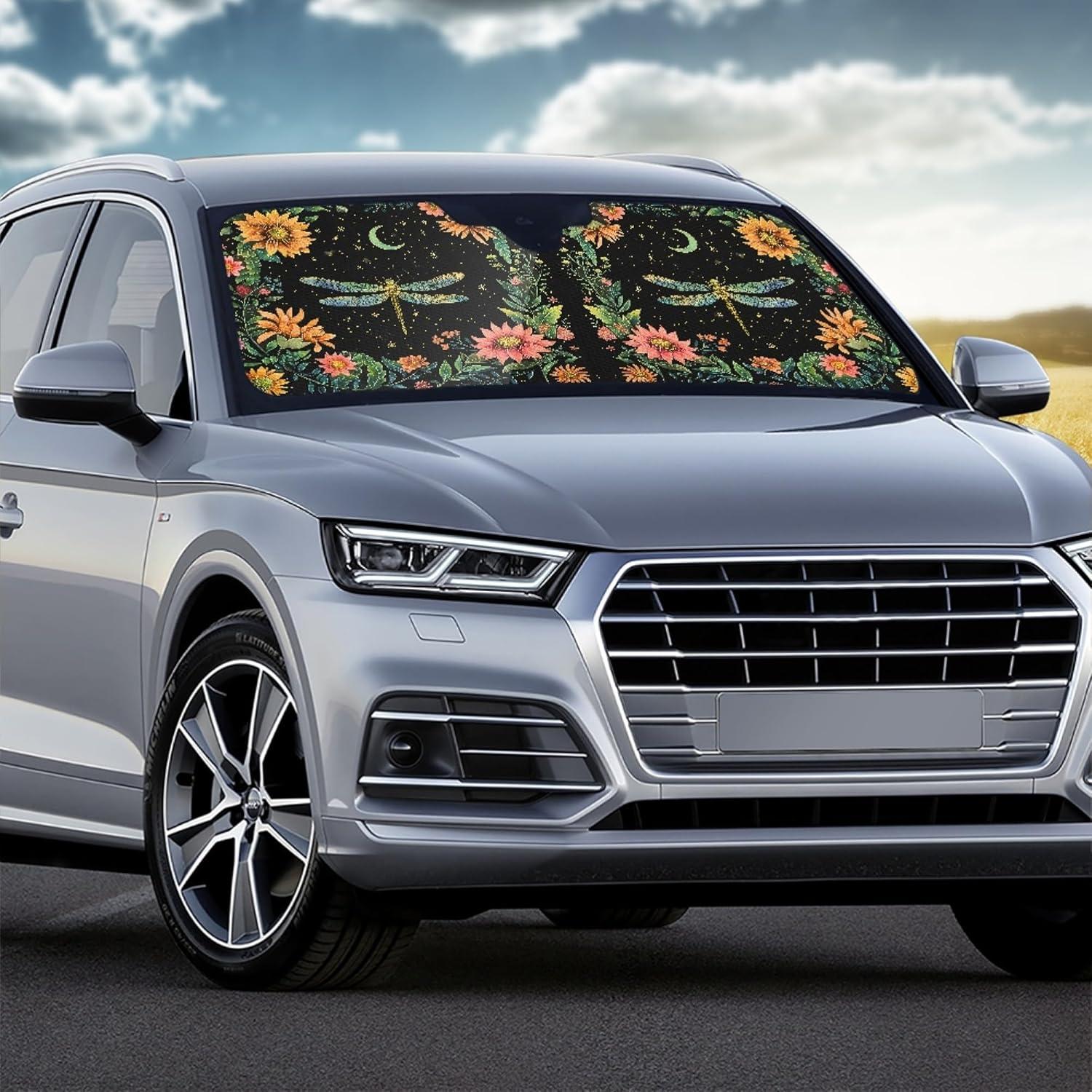 Protector Solar para Parabrisas BIGCARJOB Libélula Floral 3D