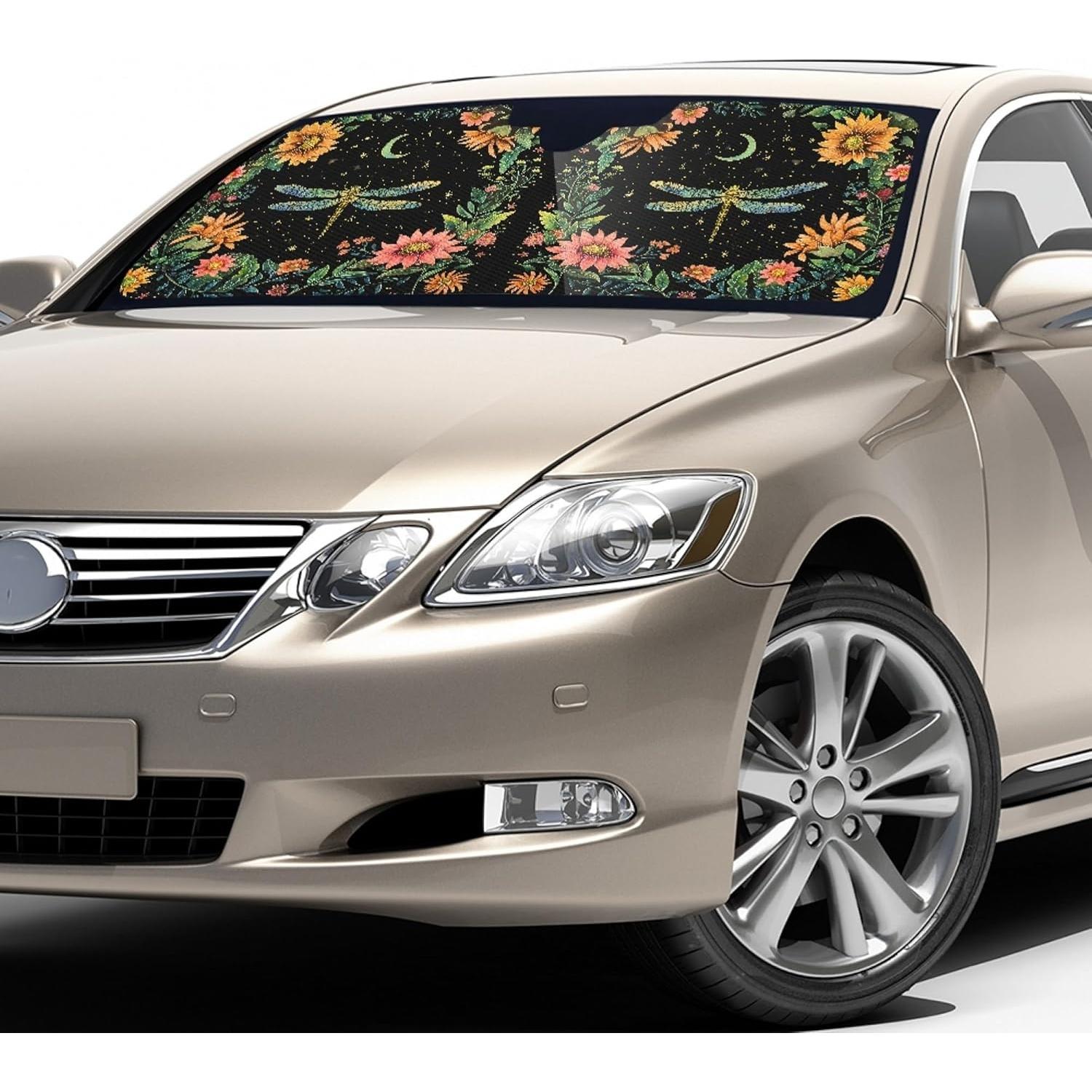 Protector Solar para Parabrisas BIGCARJOB Libélula Floral 3D