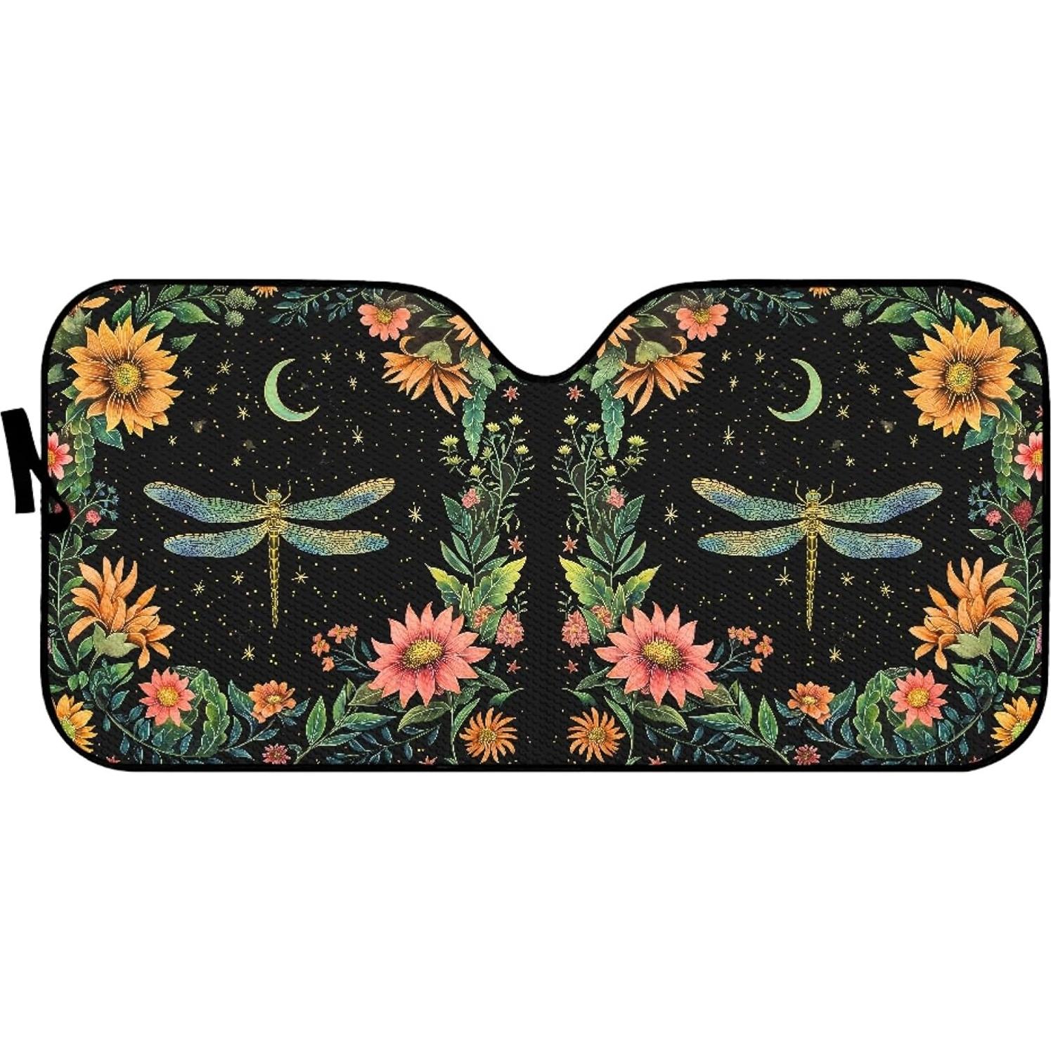 Protector Solar para Parabrisas BIGCARJOB Libélula Floral 3D