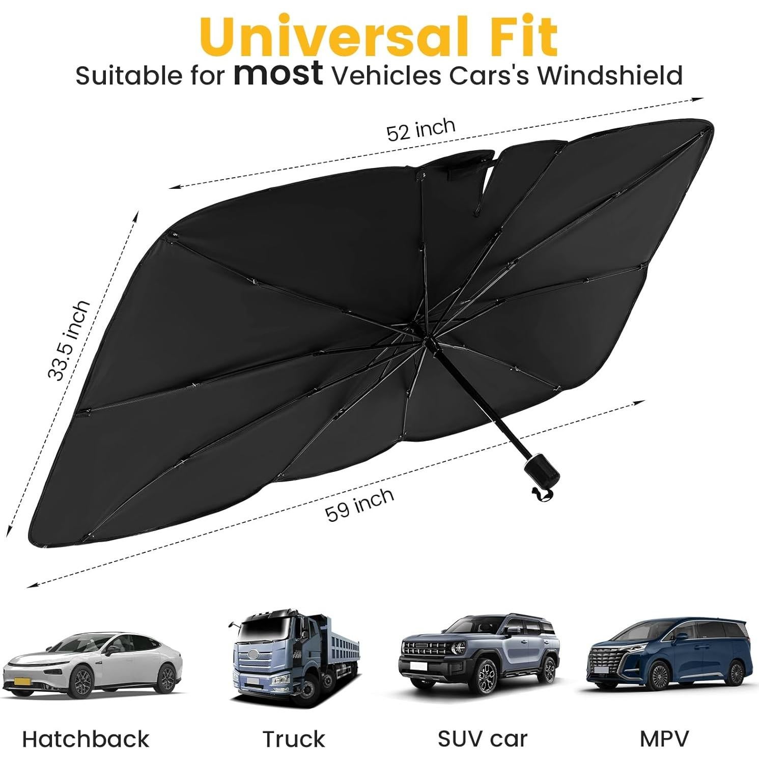 Sombrilla Plegable para Parabrisas Tavaleu 140x80 cm