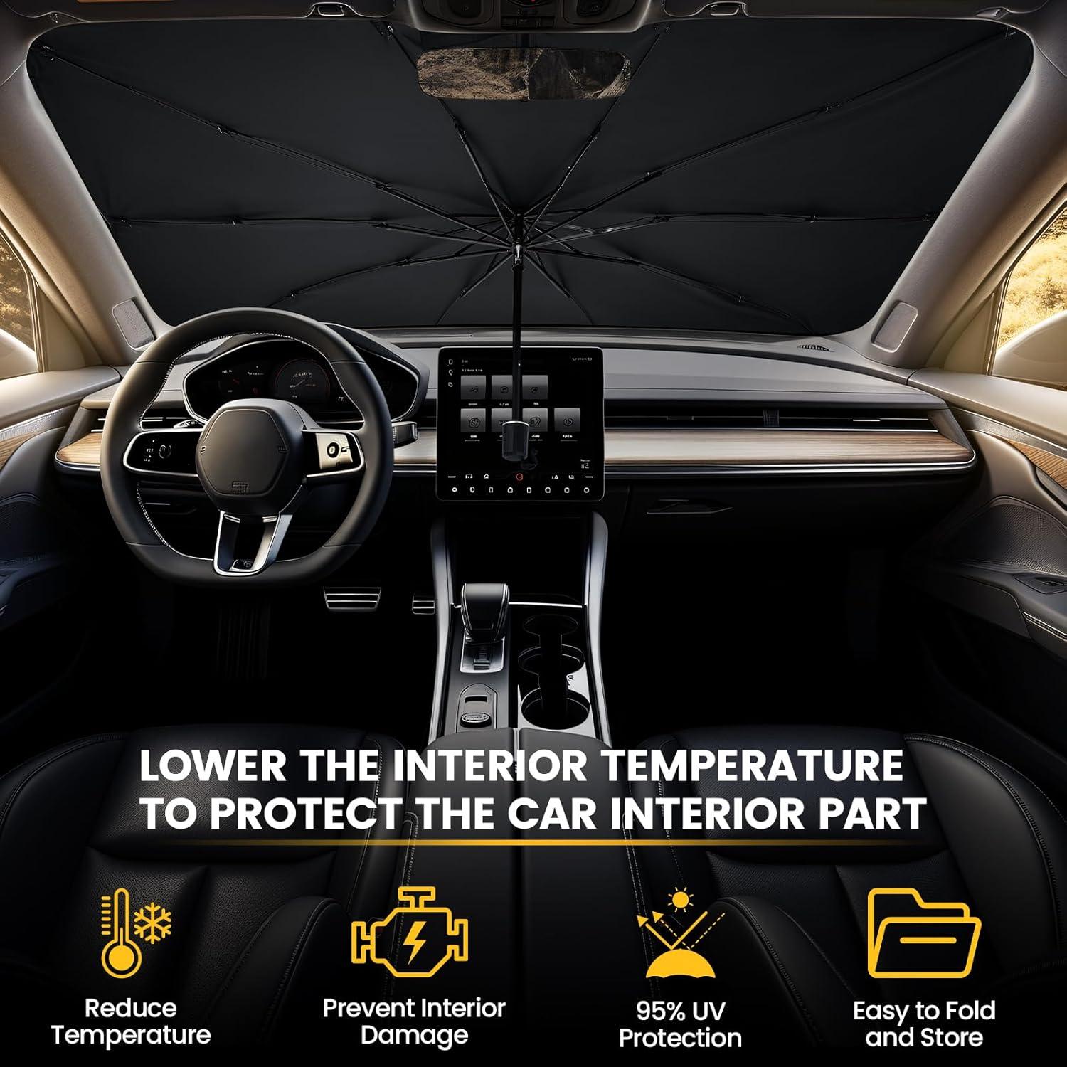 Sombrilla Plegable para Parabrisas Tavaleu 140x80 cm