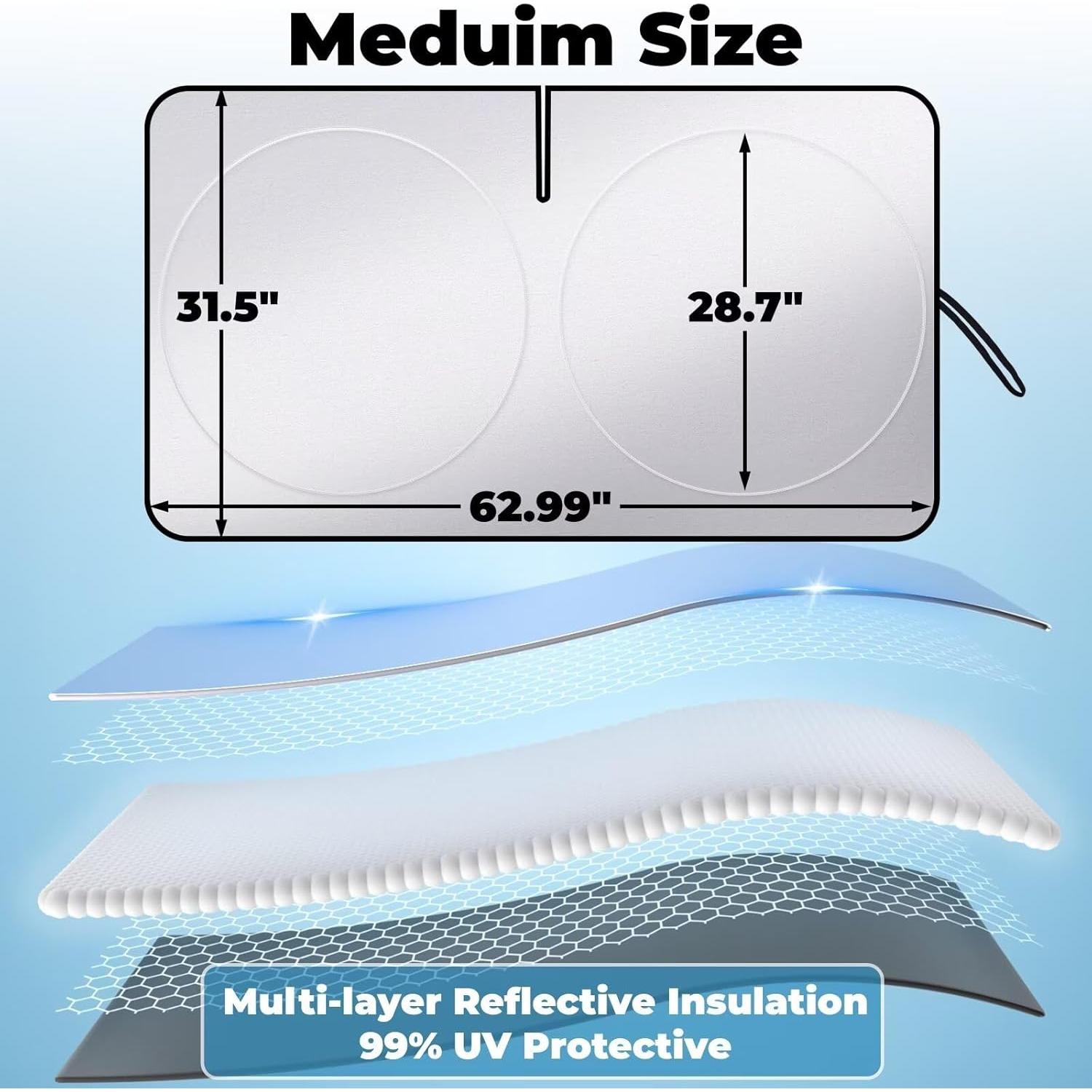 Protector Solar Plegable Deutusacc para Parabrisas M 160x80cm