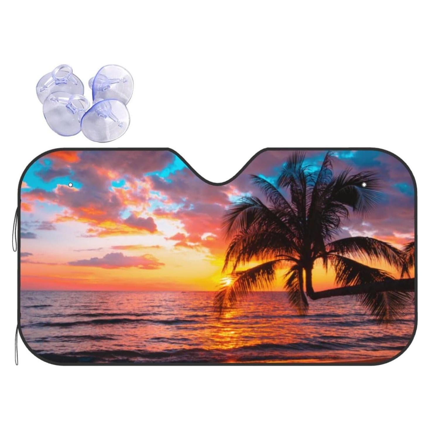 Sombra Solar para Automóvil YETTA YANG 130x70cm UV Playa Tropical