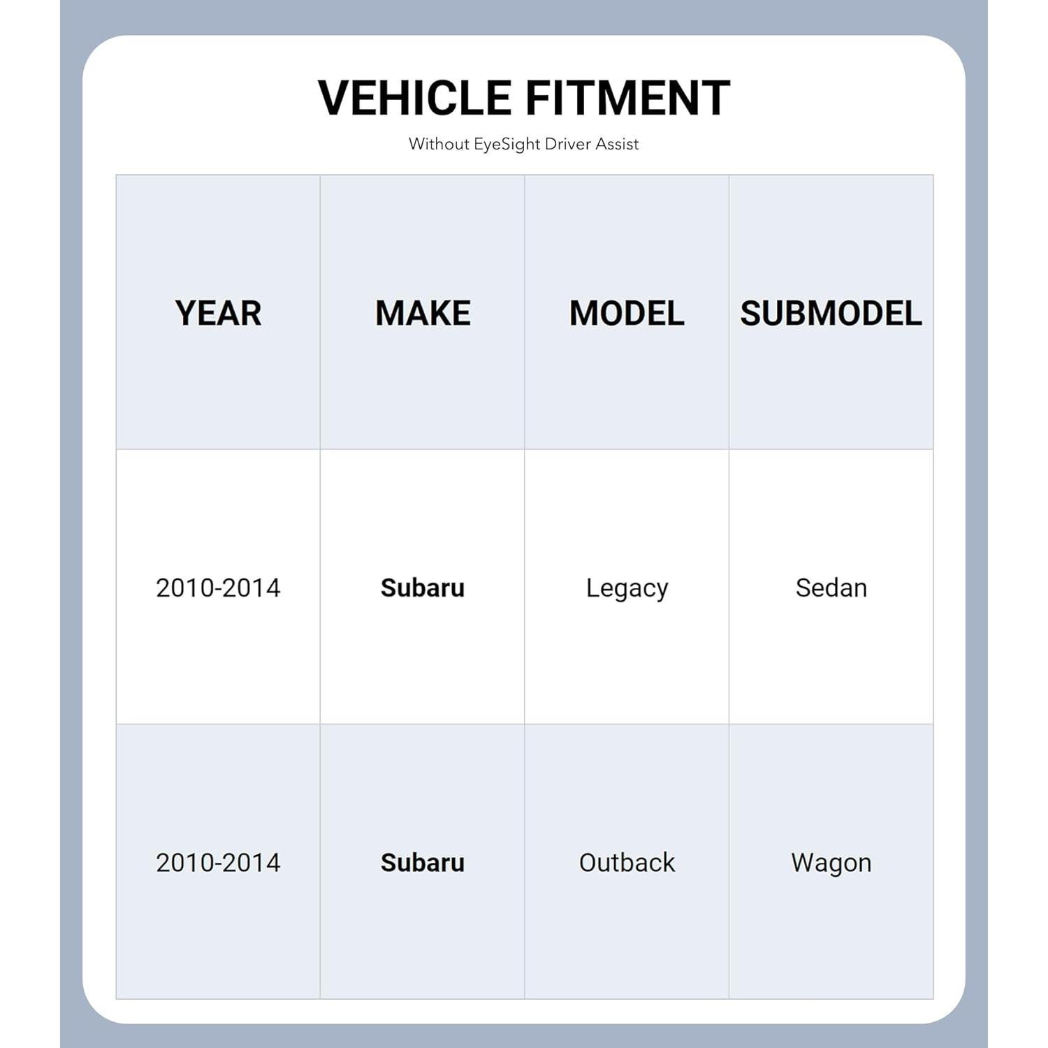 Protector Solar Parabrisas Pigenius Subaru Legacy/Outback 2010-2014