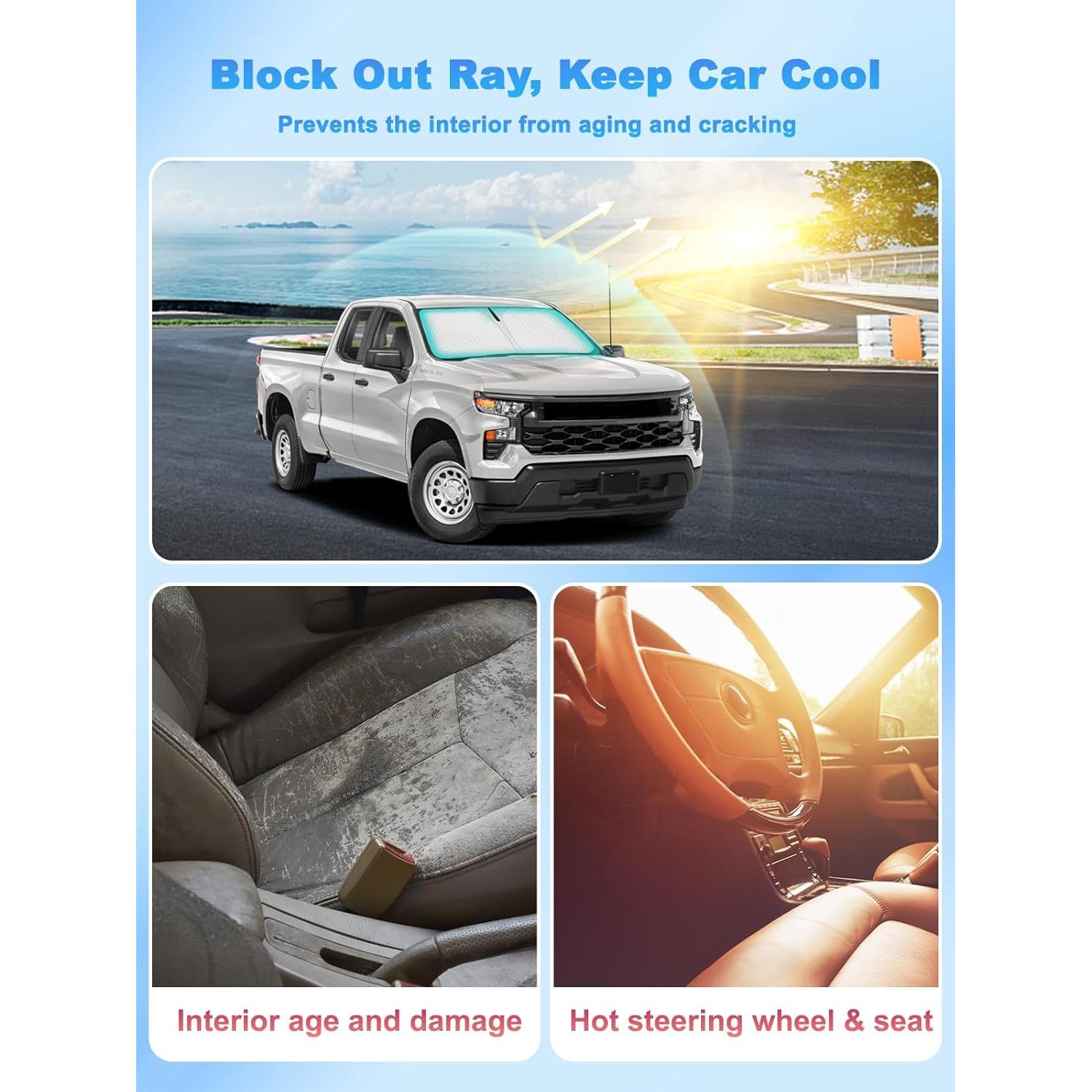 Protector Solar INSAUTO para Parabrisas Chevy Silverado & GMC Sierra 2019-2025