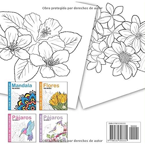 Flores | Libro De Colorear Para Mayores: Dibujos Grandes y Fáciles Para Colorear Para Adultos O Para Principiantes | Cuaderno Para Colorear Antiestres | Regalo Para Personas Mayores (Spanish Edition)