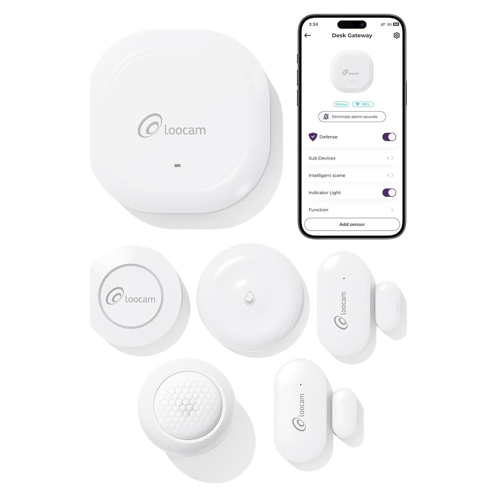 Kit de Alarma Inalámbrica Loocam 6 Piezas para Hogar