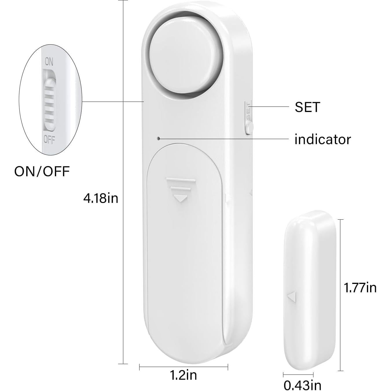 Alarma de Puerta Inalámbrica METAK 120dB con Control Remoto