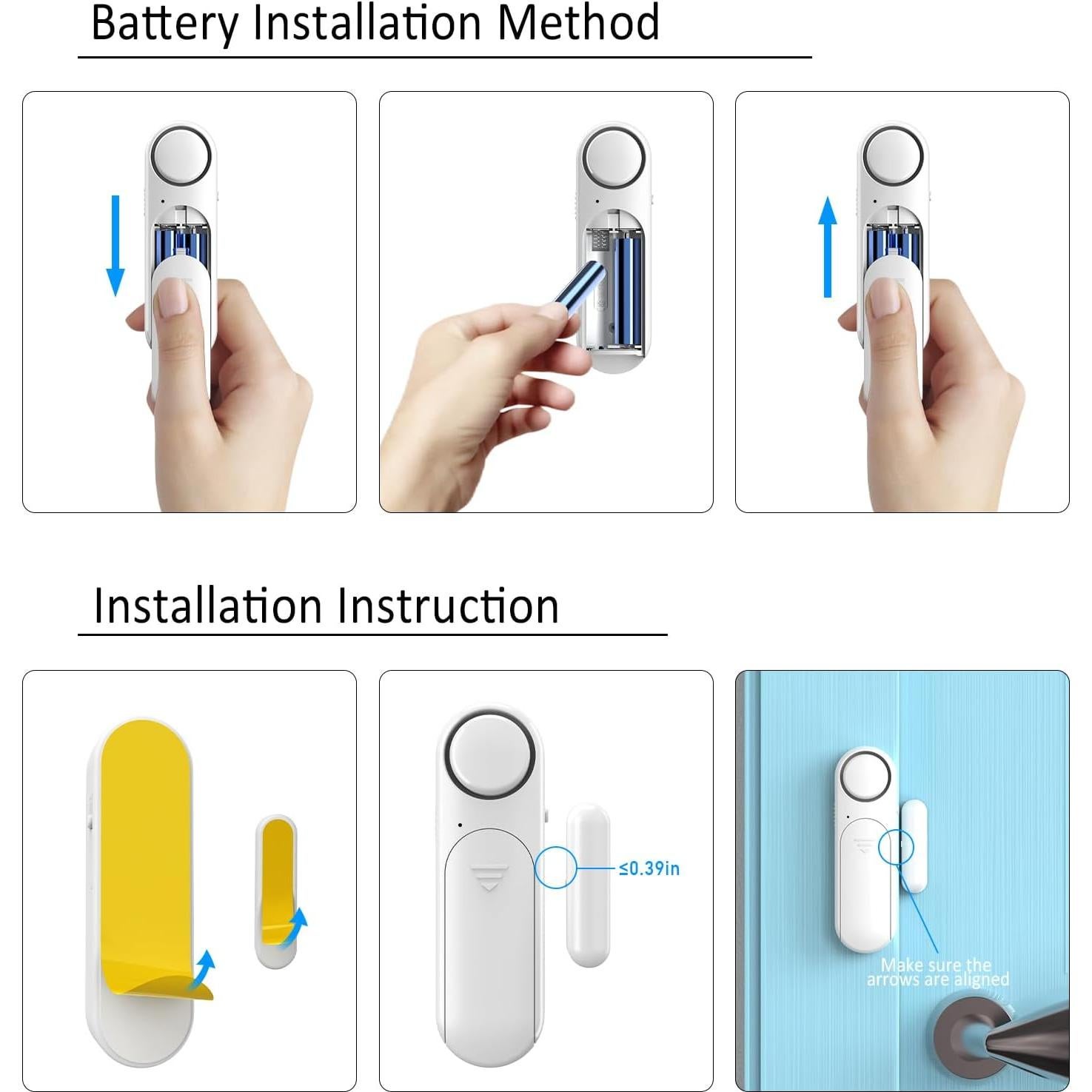 Alarma de Puerta Inalámbrica METAK 120dB con Control Remoto