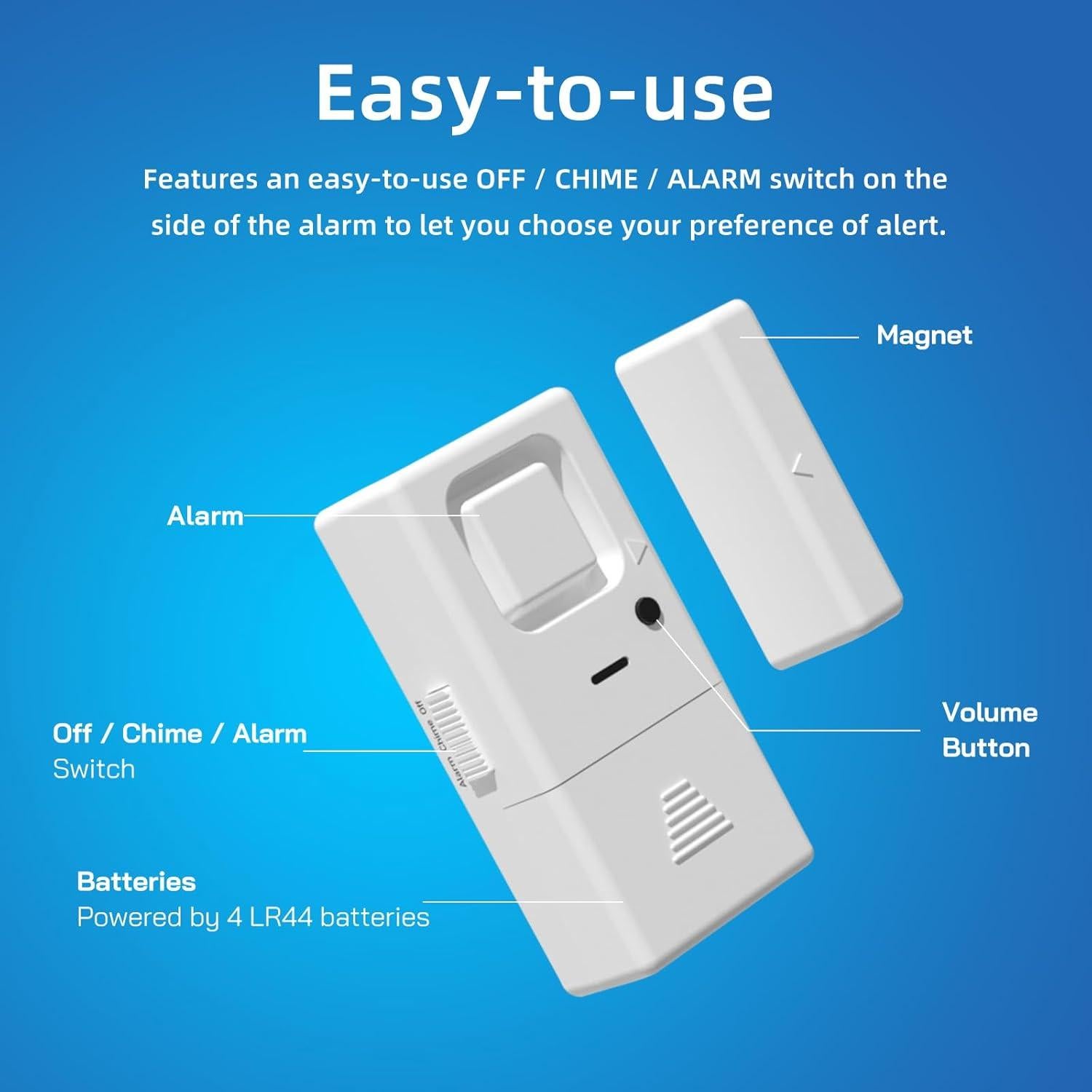 Alarmas de Puerta y Ventana Rosmila - Paquete de 2 - 110 dB