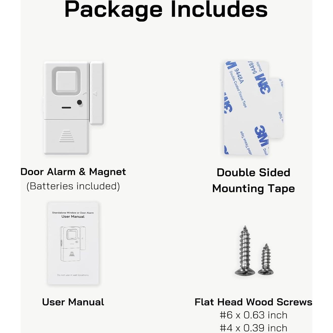 Alarmas de Puerta y Ventana Rosmila - Paquete de 2 - 110 dB