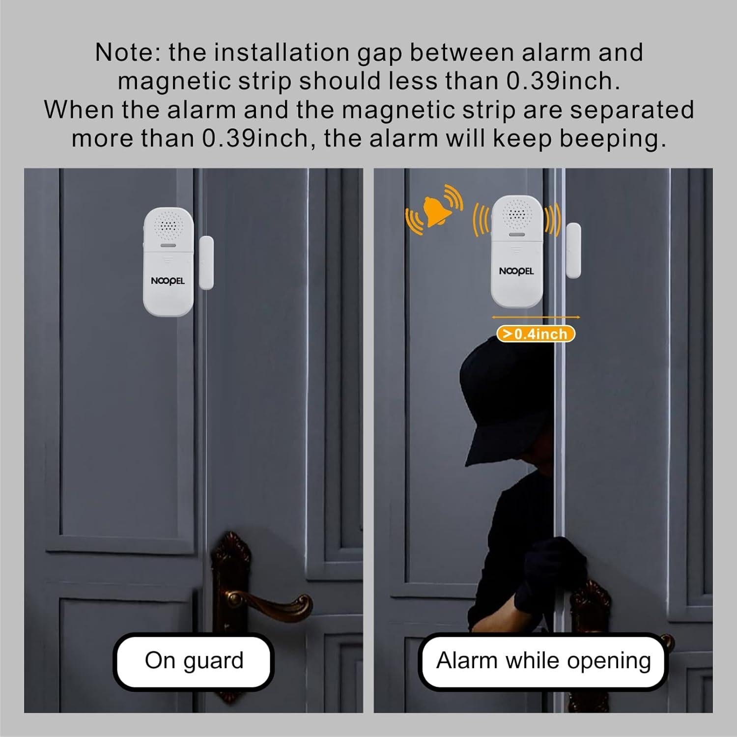 Alarma de Puerta y Ventana Noopel 130dB con Control Remoto