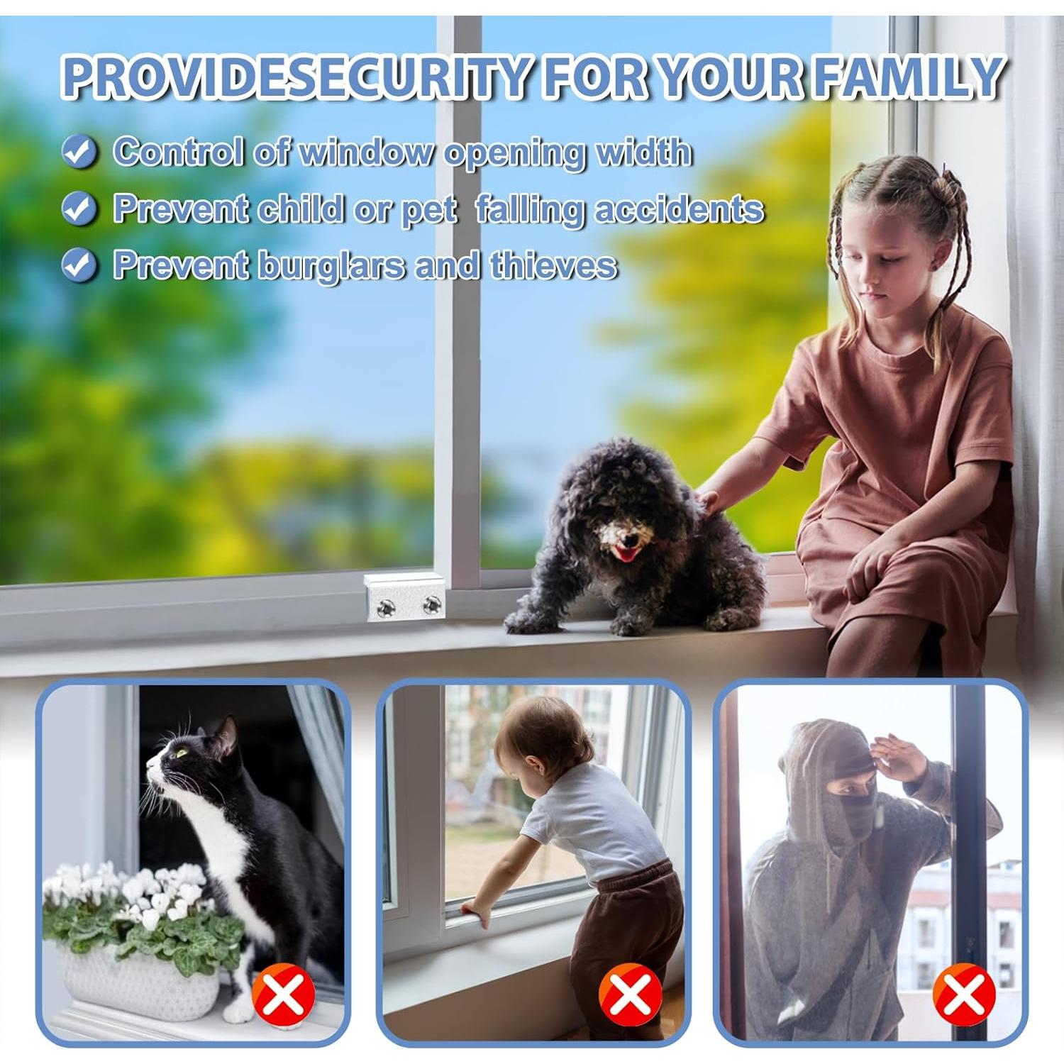 Bloques de Ventana de Seguridad CRODOER - 4 Juegos Ajustables