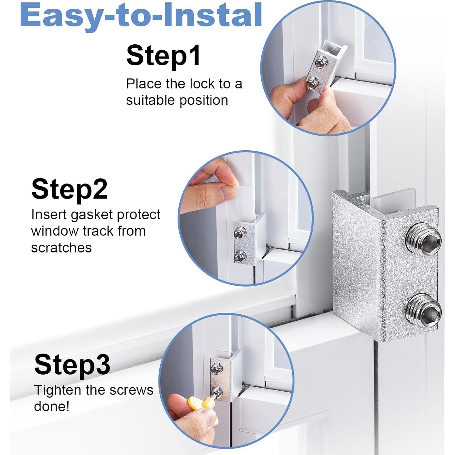 Bloques de Ventana de Seguridad CRODOER - 4 Juegos Ajustables