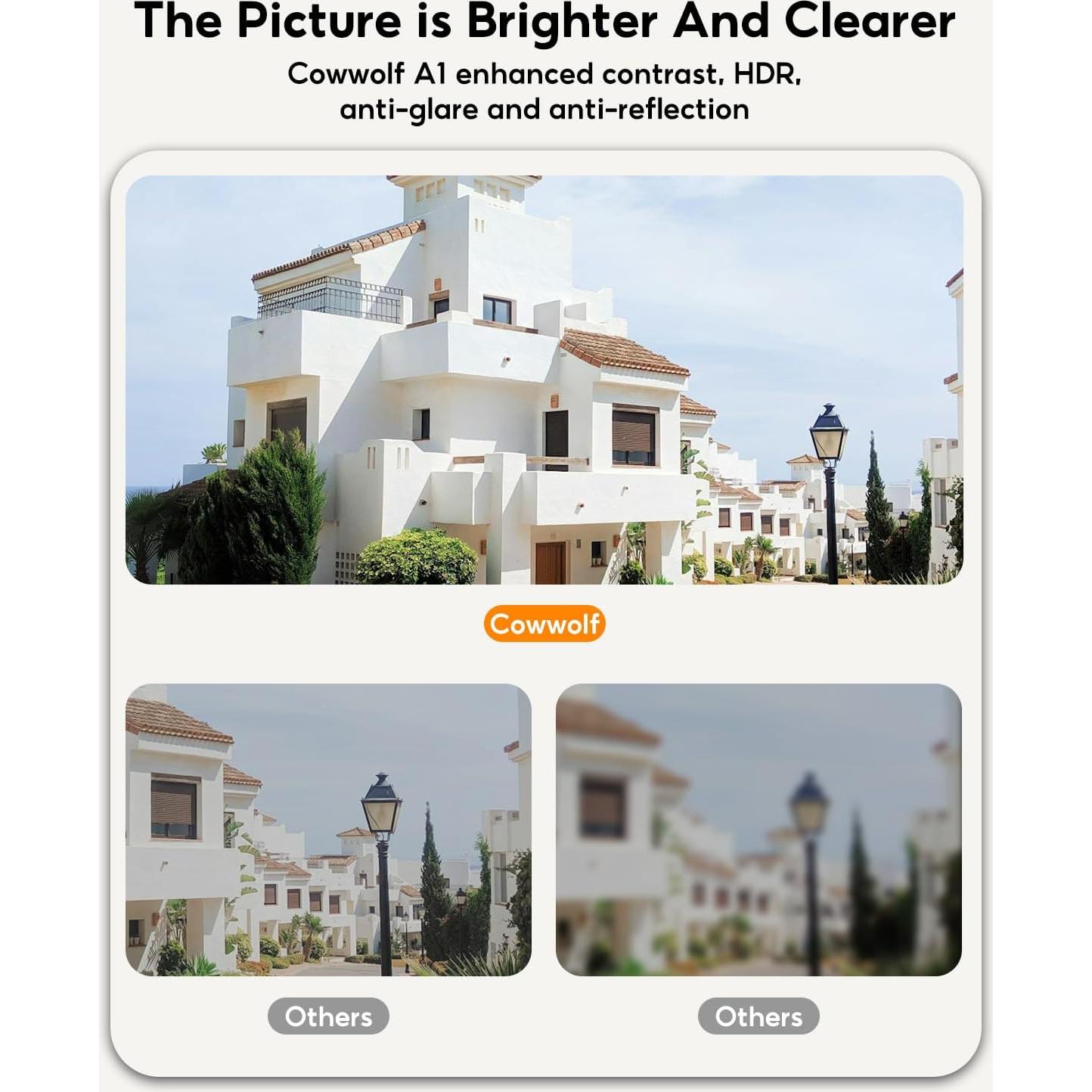 Cámara de Ventana 5MP CowWolf 2K WiFi Visión Nocturna