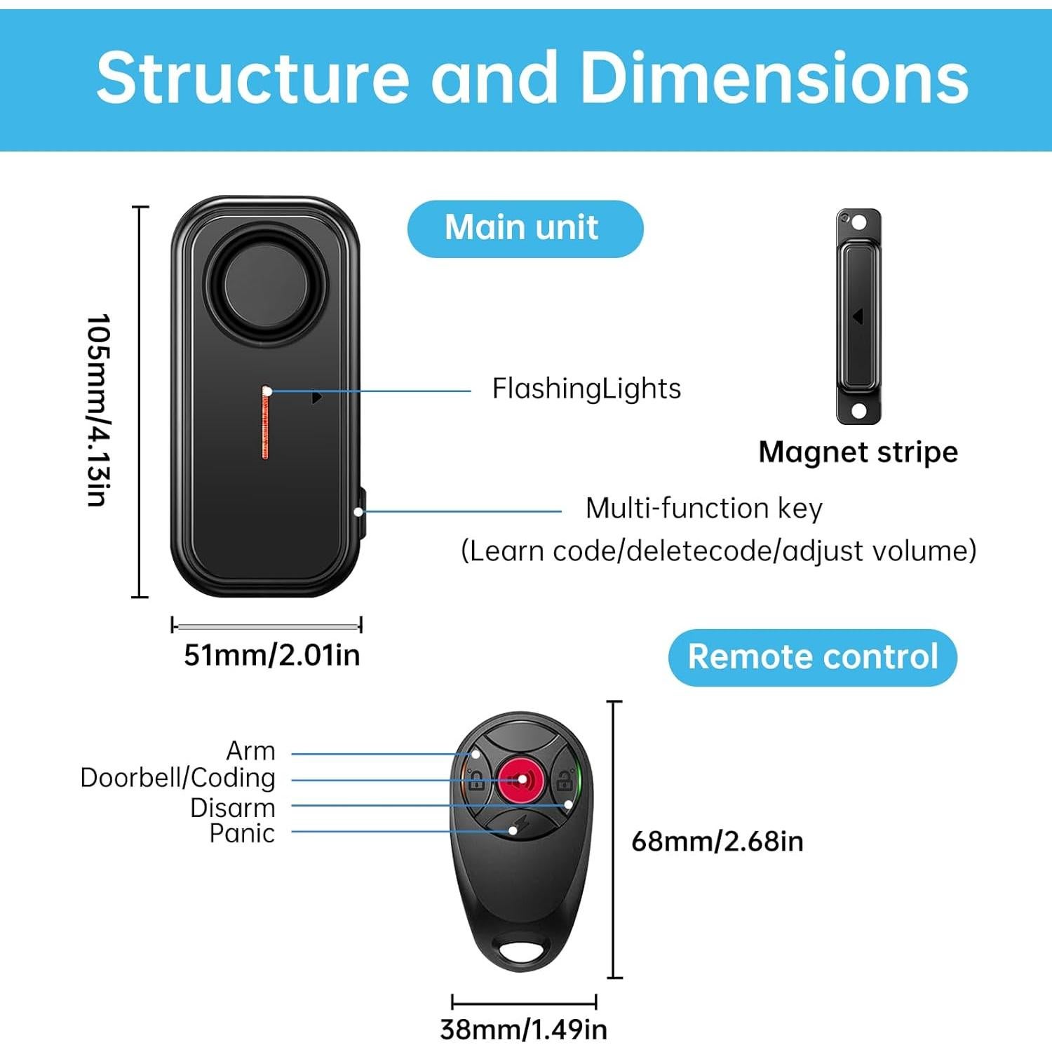 Alarma de Seguridad HENDUN para Ventanas y Puertas IP66