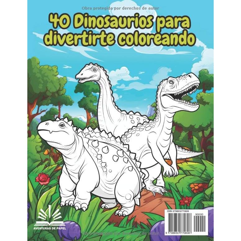 Dinosaurios - Libro para Colorear: Dibujos Grandes y Sencillos de Dinosaurios molones para Colorear. Apto para niños de 4 a 8 años de edad (Spanish Edition)