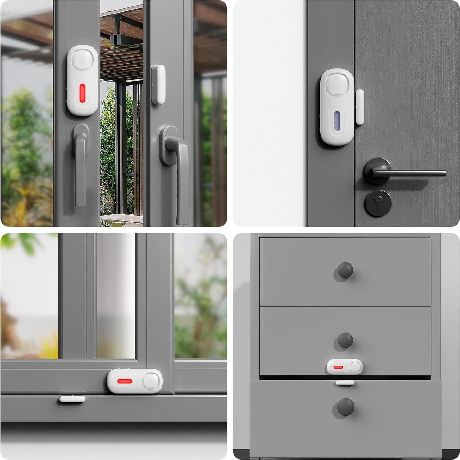 Alarmas de Puerta Satisure 2 en 1 Inalámbricas con Control Remoto